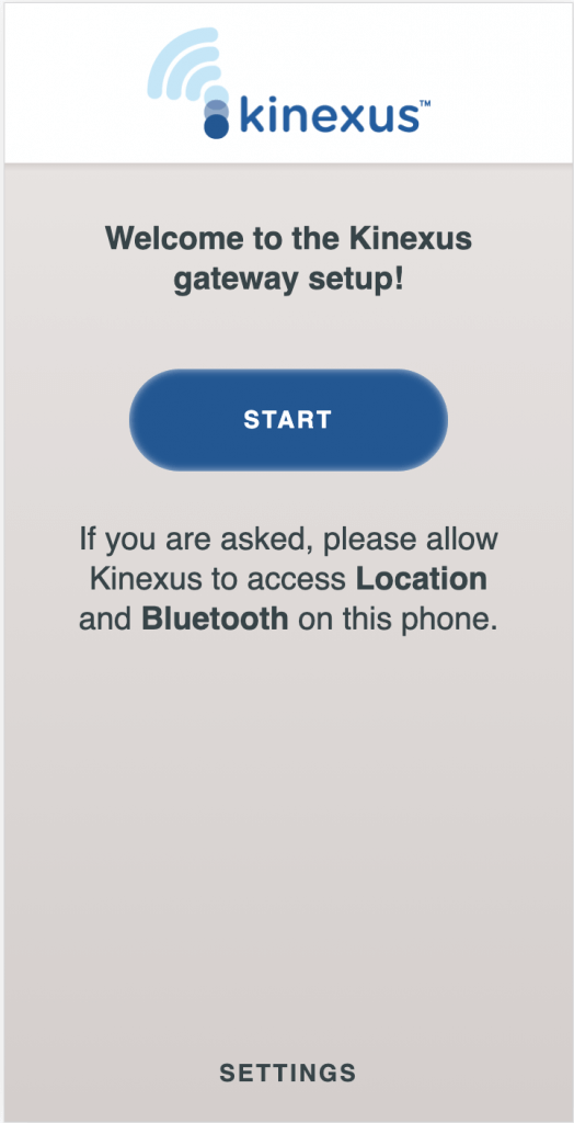 The wireless connection app welcome screen
