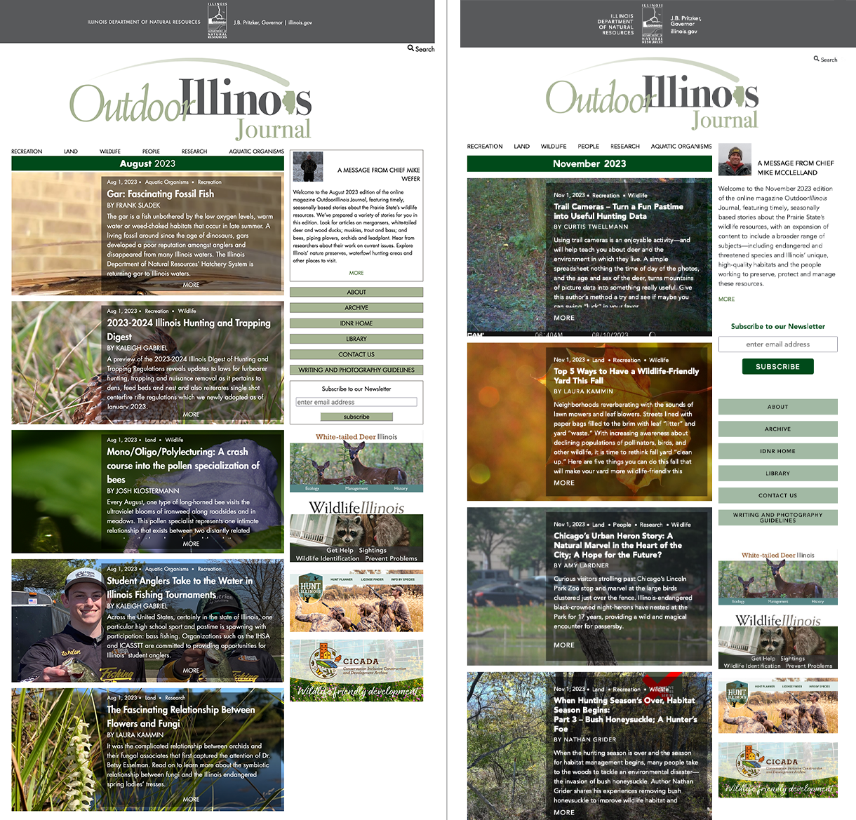Outdoor Illinois Journal before and after